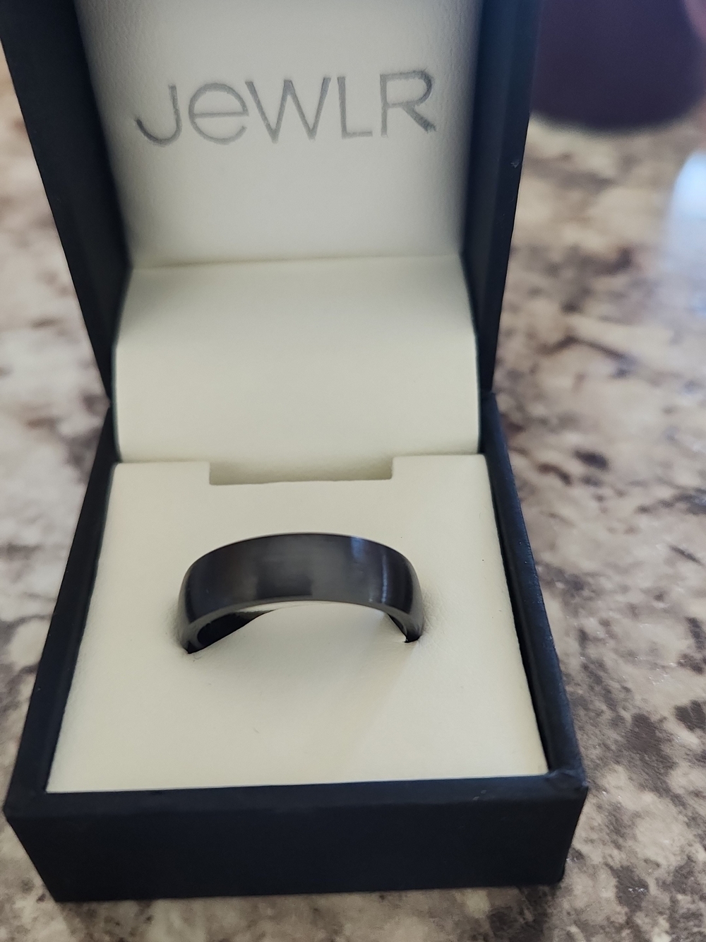 Men's Black Classic Ceramic Comfort-Fit Ring